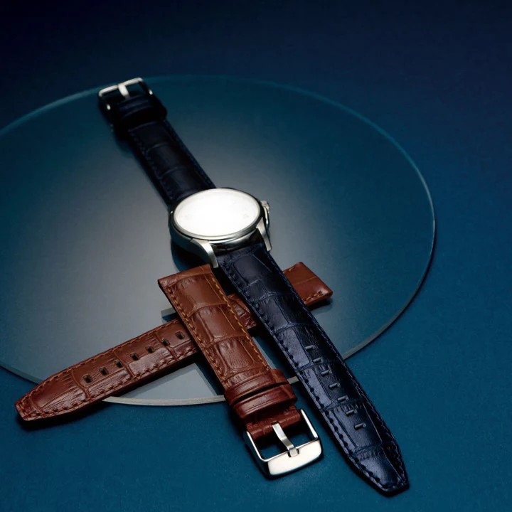 BKB112AP Genuine Leather Alligator Pattern 18mm Width 16mm Buckle Black Watch Band - Image 5