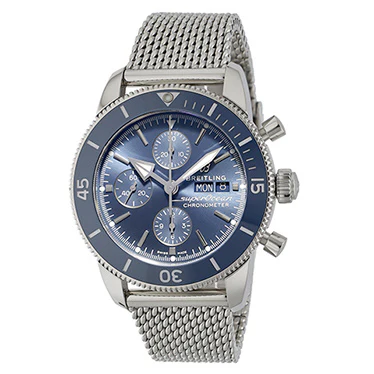 Breitling A13313161C1A1 Superocean Heritage Chronograph 2-Year Warranty Blue Dial Stainless Steel Case Water Resistant