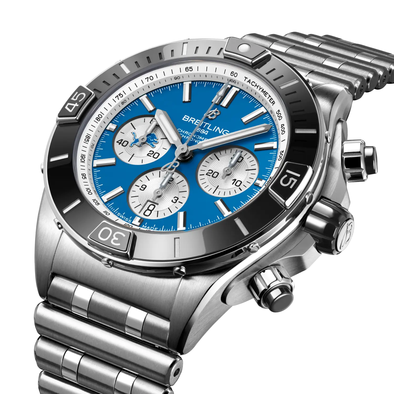 Breitling Super Chronomat B01 AB01361C1C2A1 44mm Automatic Chronograph NFL Detroit Lions Edition Watch - Image 2