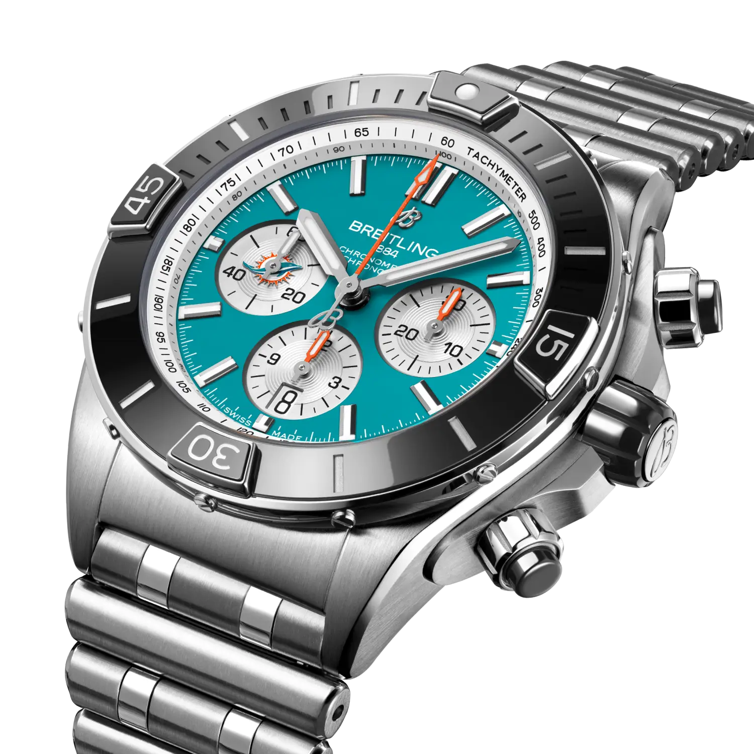 Breitling Super Chronomat B01 Chronograph 44 NFL Miami Dolphins AB01361C1L2A1 - Image 2