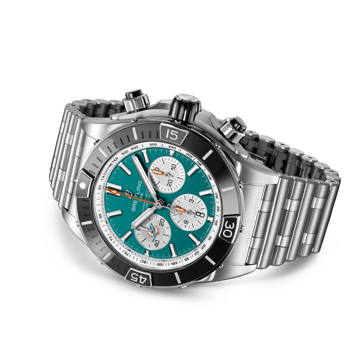 Breitling Super Chronomat B01 Chronograph 44 NFL Miami Dolphins AB01361C1L2A1 - Image 3