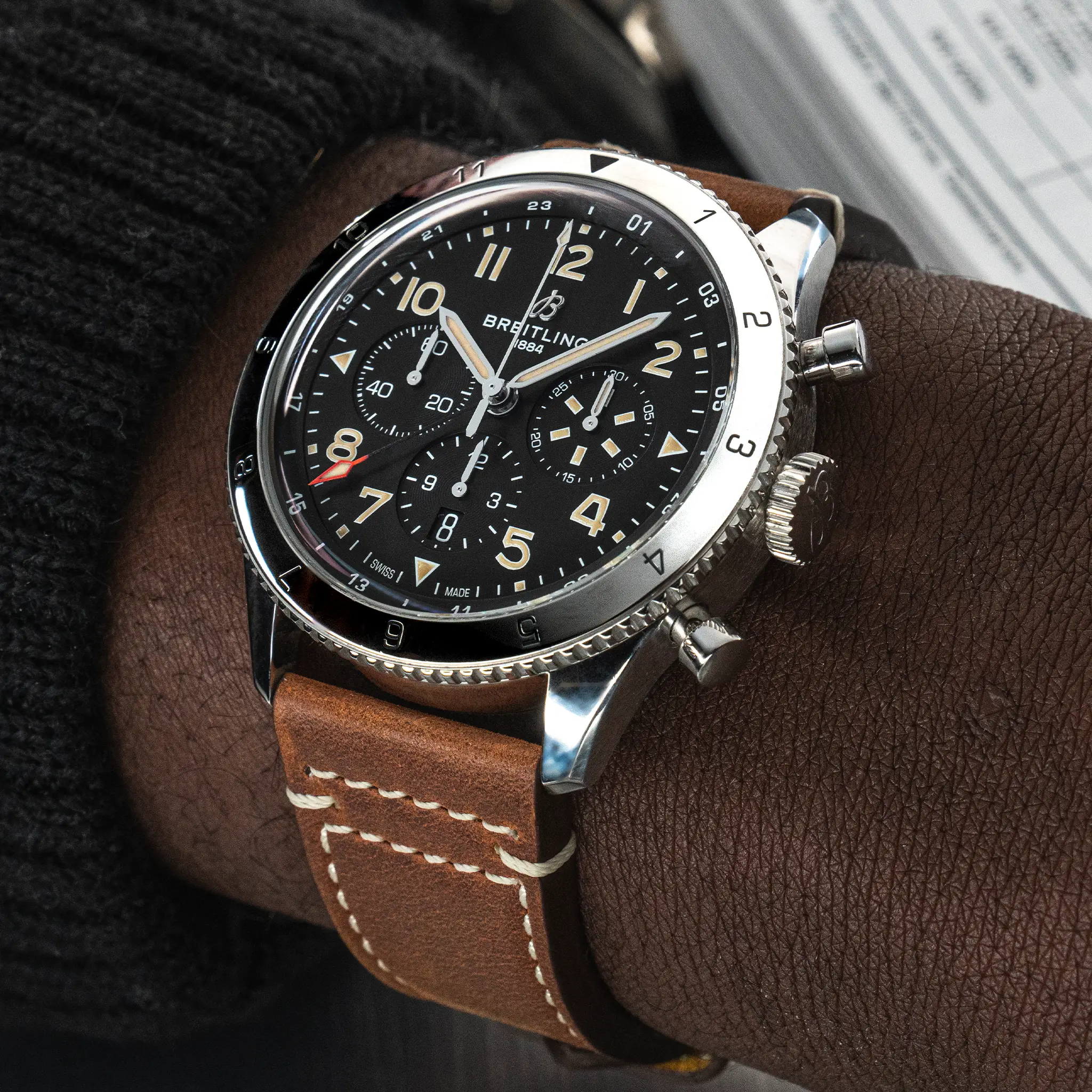 Breitling B04 GMT 46 P-51 AB04453A1B1X1 Watch Japan Official - Image 5