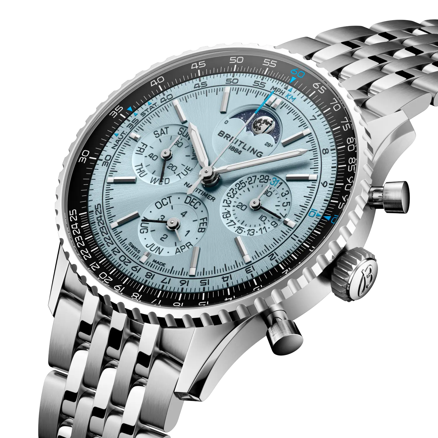 Breitling Navitimer B19 PB1920251C1A1 Automatic 43mm Chronograph Perpetual Calendar Men's Watch - Image 2
