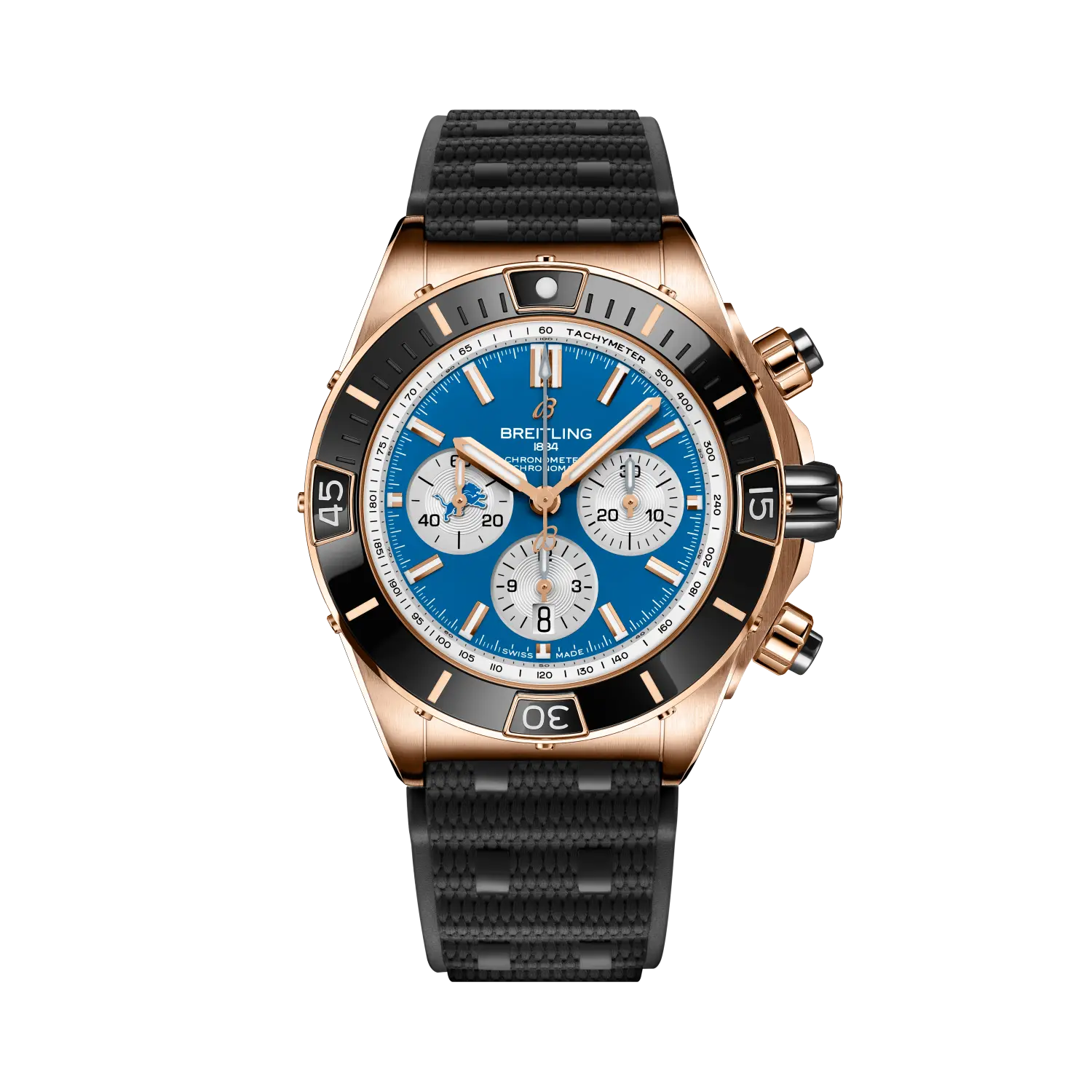Breitling Super Chronomat B01 Chronograph 44 RB01366A1C2S1 NFL Detroit Lions Edition Automatic Men's Watch