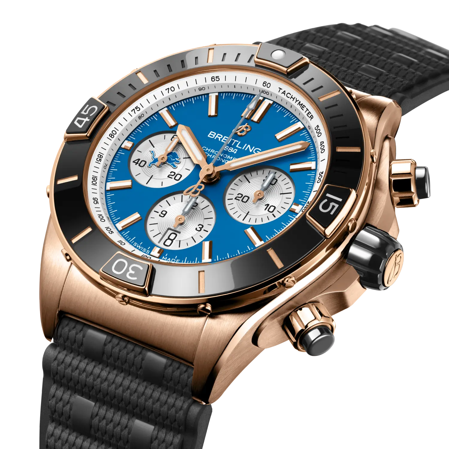 Breitling Super Chronomat B01 Chronograph 44 RB01366A1C2S1 NFL Detroit Lions Edition Automatic Men's Watch - Image 2