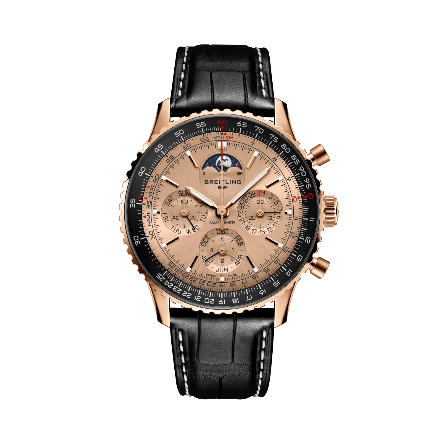 Breitling Navitimer B19 RB19101A1H1P1 Automatic Chronograph 43mm Perpetual Calendar Men's Watch