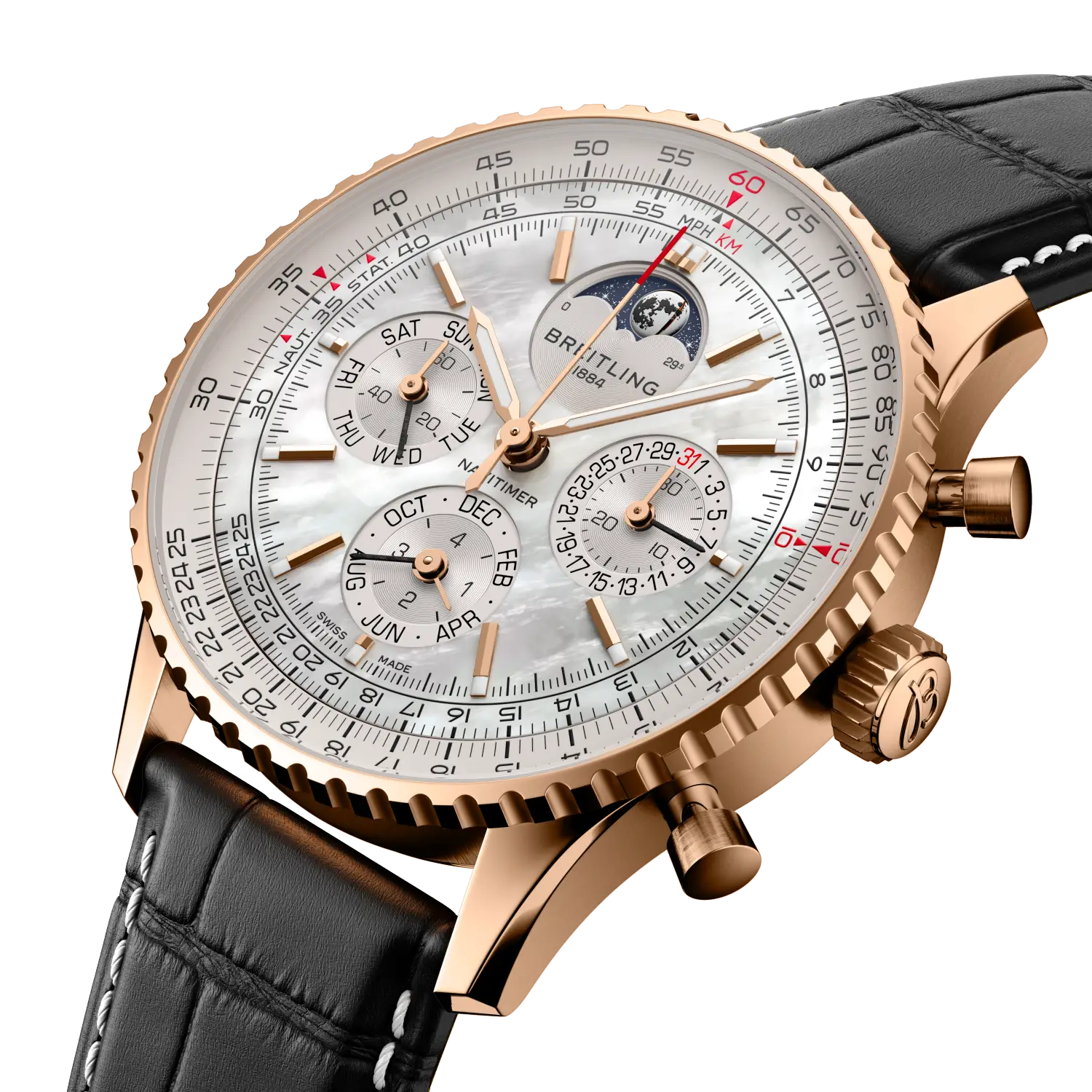 Breitling Navitimer B19 RB19201A1A1P1 Automatic 43mm Chronograph Perpetual Calendar Men's Watch - Image 2