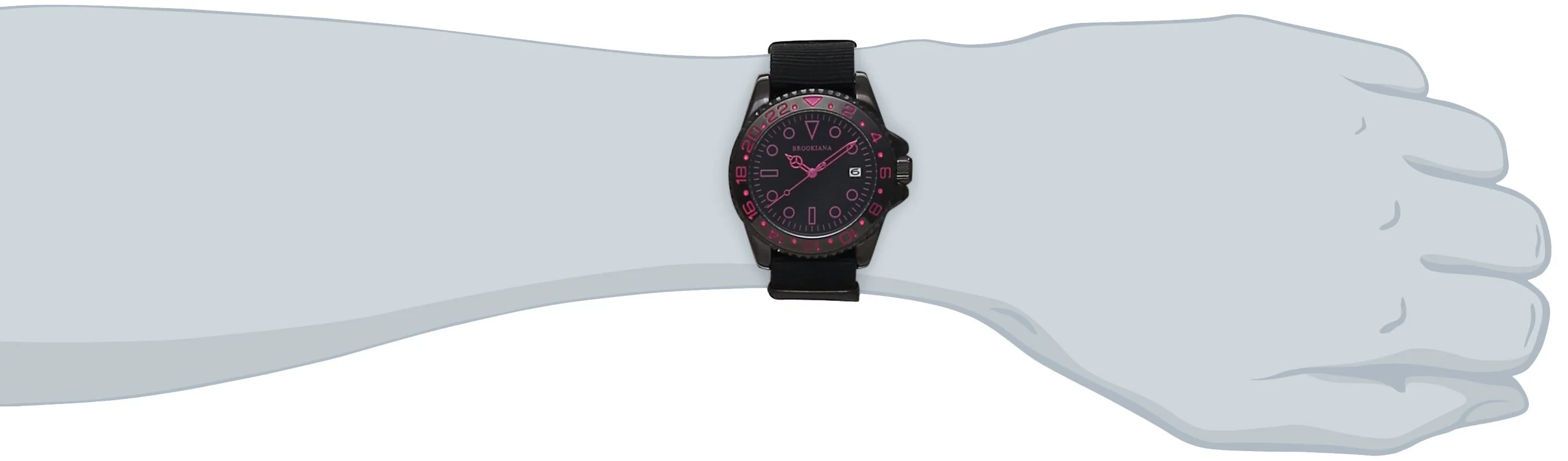 BROOKIANA BA1702-BKPK Military Black Dial Quartz Watch - Image 4