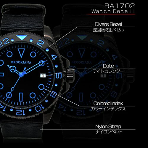 BROOKIANA BA1702-BKPK Military Black Dial Quartz Watch - Image 5