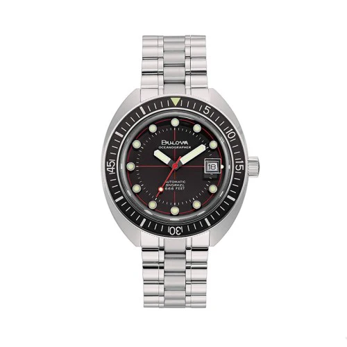 BULOVA 96B344 Archives Series Oceanographer "Devil Diver" Dive Watch with Automatic Movement, Water Resistant to 300M, and Luminescent Hands for Enhanced Visibility