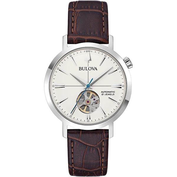 BULOVA A318 Classic Aerojet Automatic Mechanical Men's Watch with Leather Band 3-Year Warranty Stylish Design