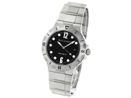 BVLGARI 102323 Elegant Design Swiss Movement Sapphire Crystal Water Resistant Leather Strap