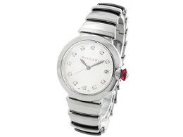 BVLGARI 102382 Luxury Swiss Quartz Chronograph Stainless Steel Water Resistant Elegant Design