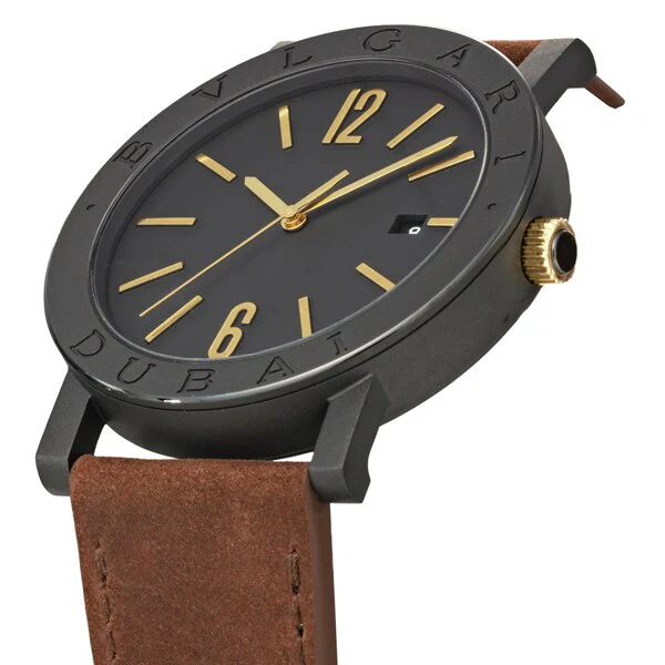 BVLGARI BB41BTDLCCL Men's Leather Strap Luxury Watch Swiss Made Water Resistant 2-Year Warranty Elegant Design