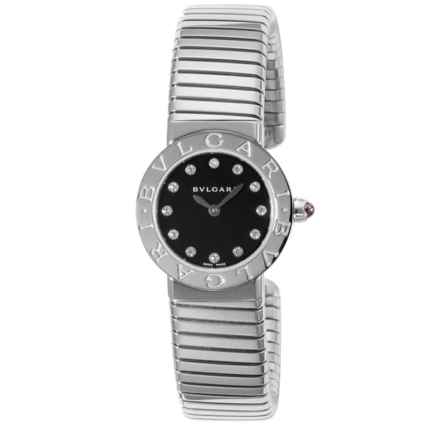 BVLGARI BBL262TBSS Luxury Stainless Steel TUBOGAS Design 2-Year Warranty Elegant Timepiece