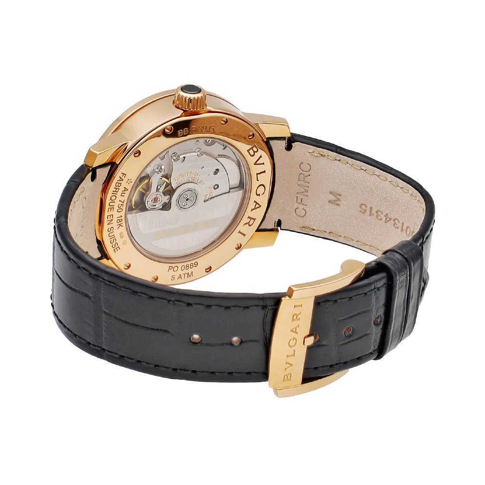 BVLGARI BBP39BGLD Luxury Black Dial Stylish Design 2-Year Warranty Swiss Automatic Movement - Image 4