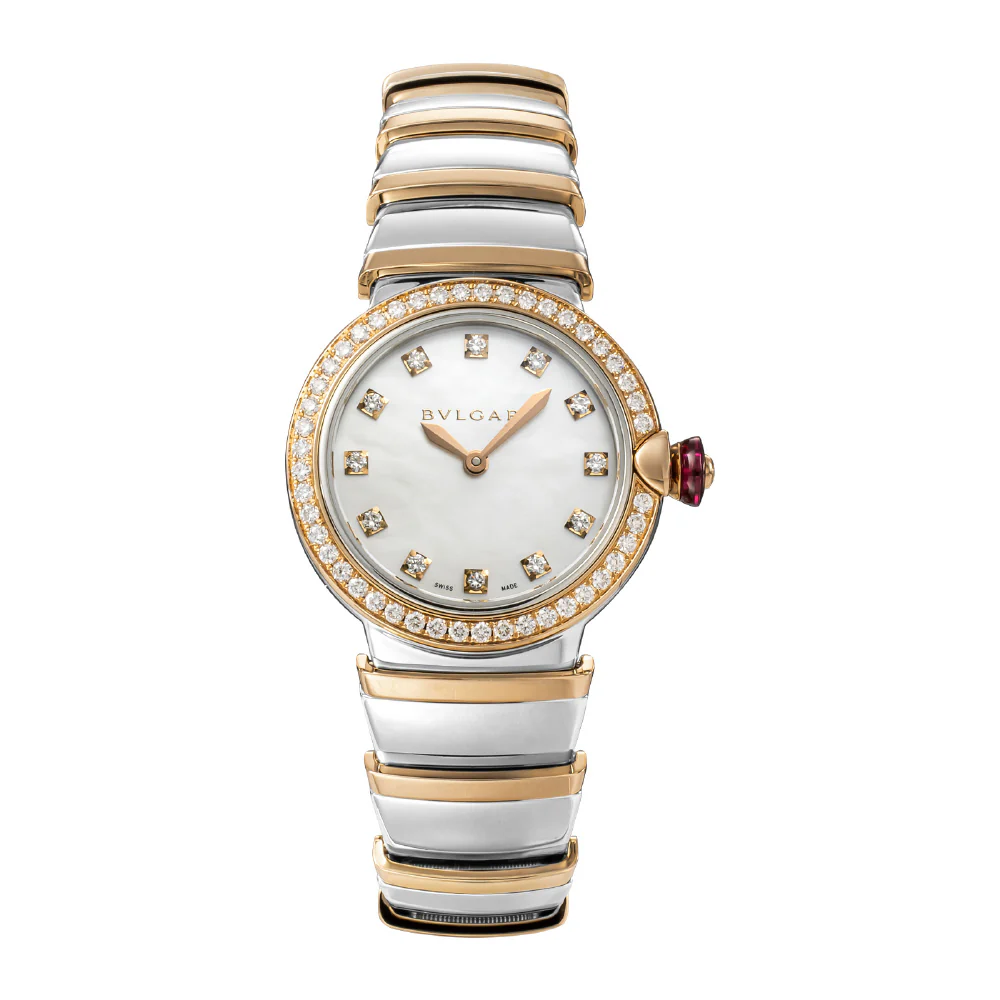 BVLGARI LU28WSPGDSPG12 Lucea White Dial Stainless Steel Case 2-Year Warranty Elegant Design