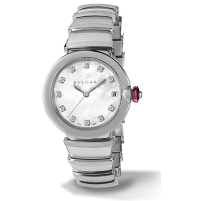 BVLGARI LU33WSSD Elegant White Pearl Automatic Women's Watch Swiss Made 2-Year Warranty Luxury Design
