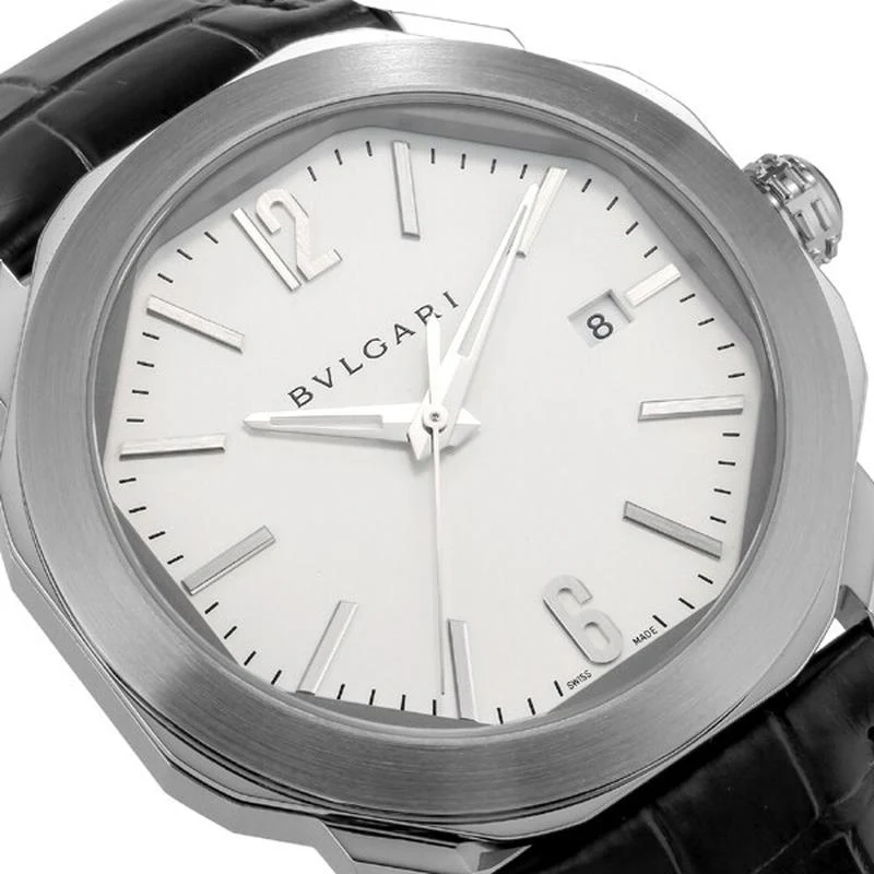 BVLGARI Men's Octo Roma Alligator Strap Parallel Import 2-Year Warranty OC41C6SLD - Image 2