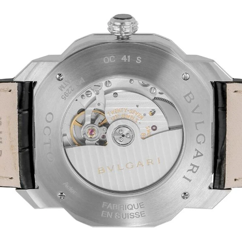 BVLGARI Men's Octo Roma Alligator Strap Parallel Import 2-Year Warranty OC41C6SLD - Image 4