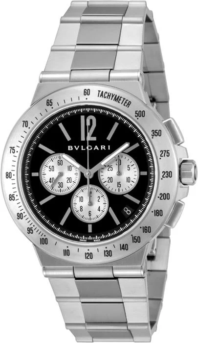 BVLGARI Men's Watch Diagono Tachymetric Black DG41BSSDCHTA, Parallel Imported, 2-Year Warranty
