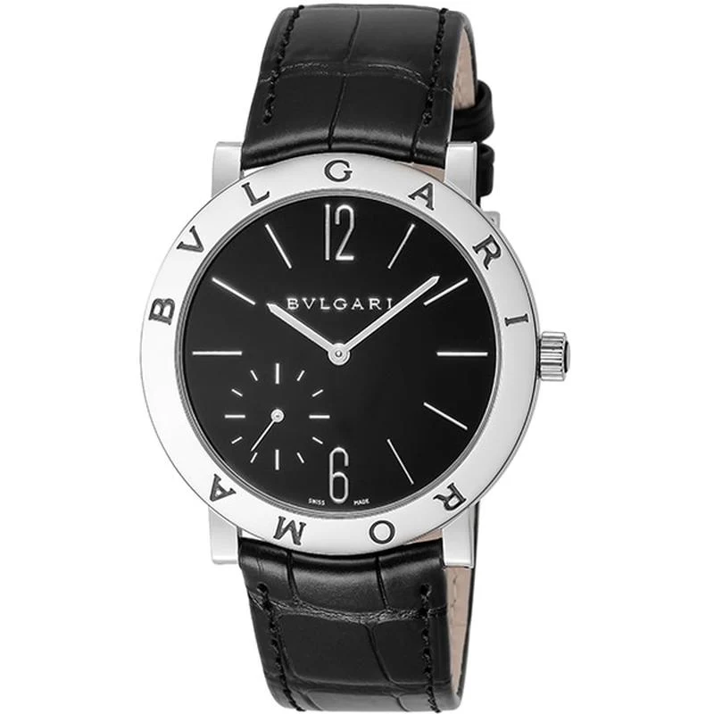 BVLGARI Men's Watch with Alligator Strap, Parallel Import, 2-Year Warranty, BB41BSLXT