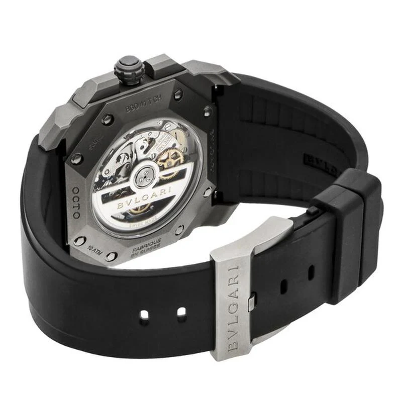 BVLGARI Men's Watch with Rubber Strap, Parallel Import, 2-Year Warranty BGO41C14TVDCH - Image 4