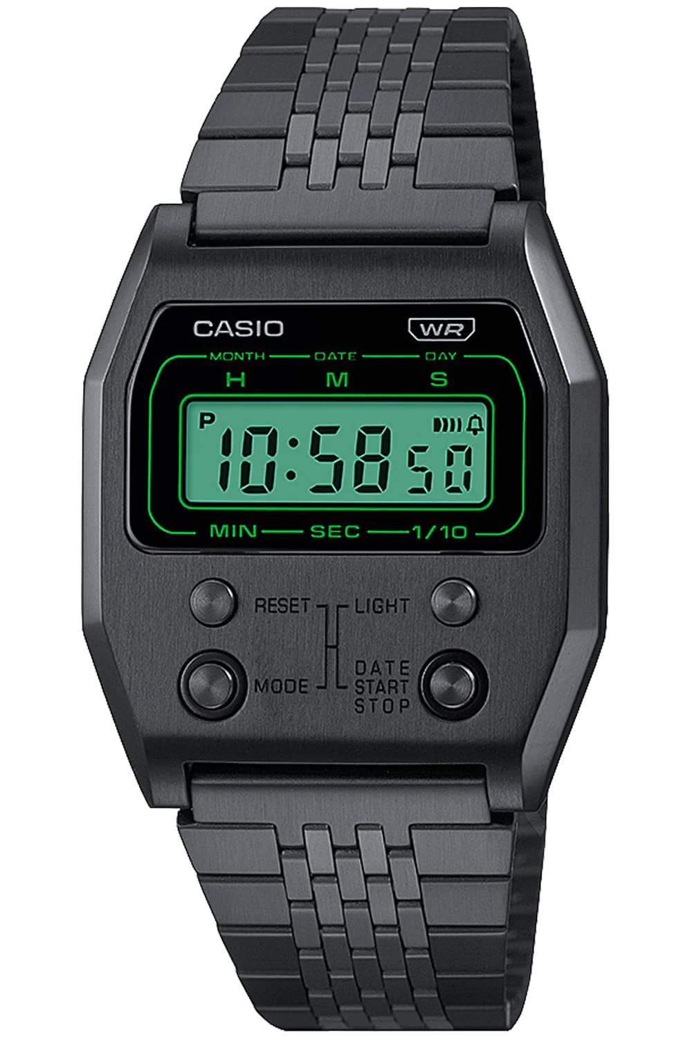 CASIO A1100B-1JF Classic Black Stainless Steel Quartz Watch