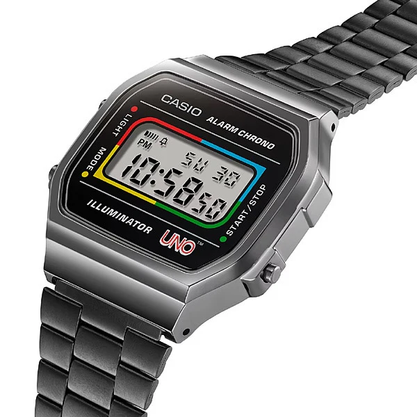 CASIO A168WEUC 1AJR Classic Digital Watch with Stainless Steel Band, Water Resistant, LED Backlight and Retro Design - Image 4