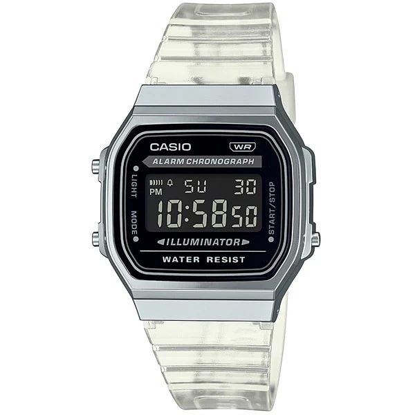 CASIO A168XES-1BJF Digital Watch with Alarm, Stopwatch, and Water Resistance Features