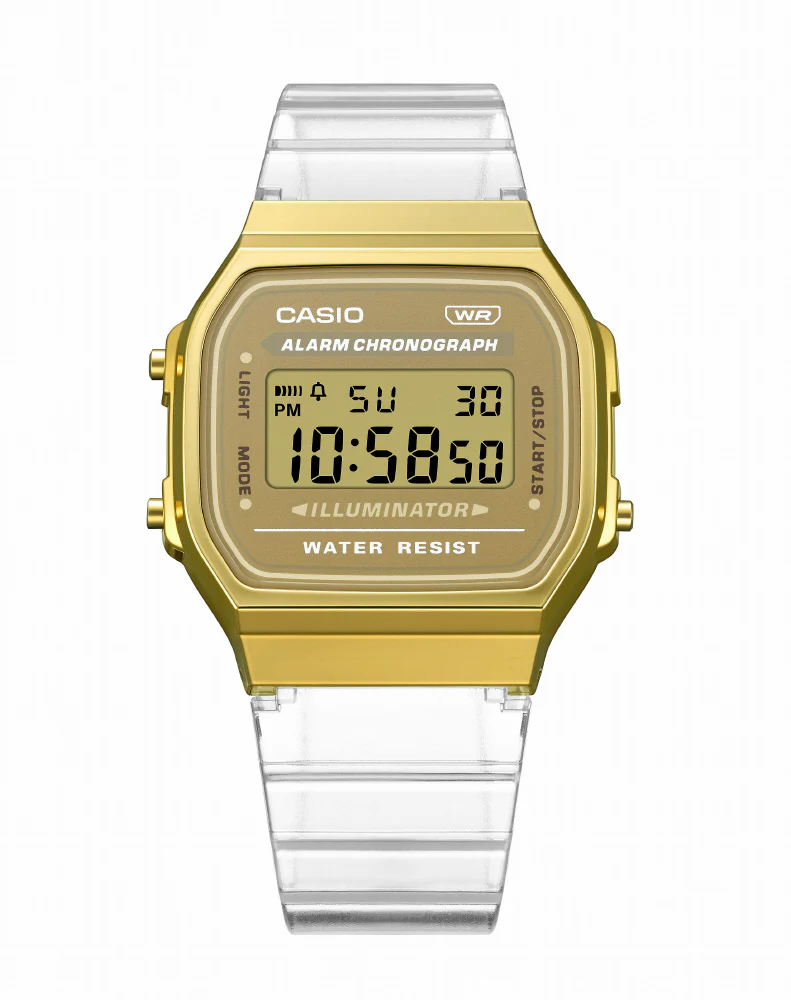 CASIO A168XESG-9AJF Classic Digital Watch with Stainless Steel Band LED Backlight Water Resistant
