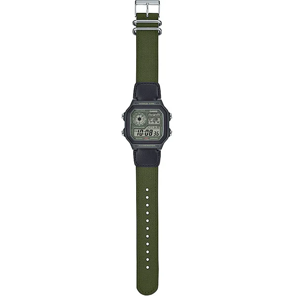 CASIO AE 1200WHUB 3AJF Men's Military Style Watch with Digital Display, Water Resistance, LED Backlight and Durable Resin Band - Image 2