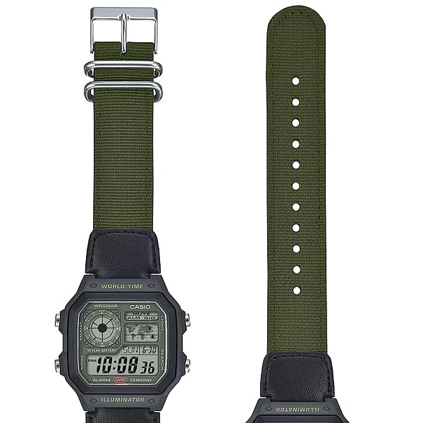 CASIO AE 1200WHUB 3AJF Men's Military Style Watch with Digital Display, Water Resistance, LED Backlight and Durable Resin Band - Image 8