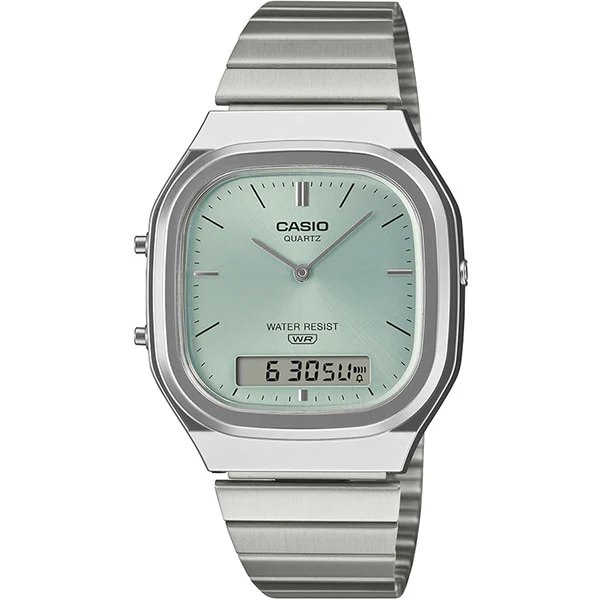 CASIO AQ-240E-2AJF Classic Analog-Digital Combination Light Blue Water Resistant Stylish Design