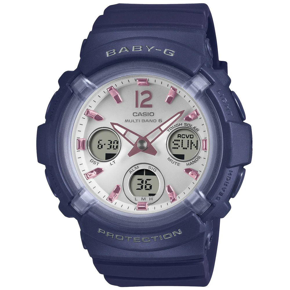 CASIO BGA-2800-2A2JF Solar Powered Stylish Navy Baby-G Shock Resistant Water Resistant Lightweight Design