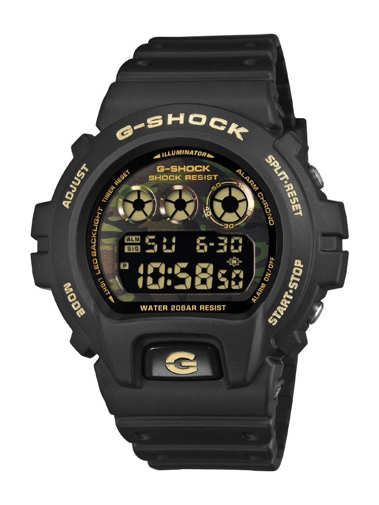 CASIO DW-6900CF-1JF G-SHOCK Camo and Gold Model Durable Shock Resistance Stylish Design Water Resistant