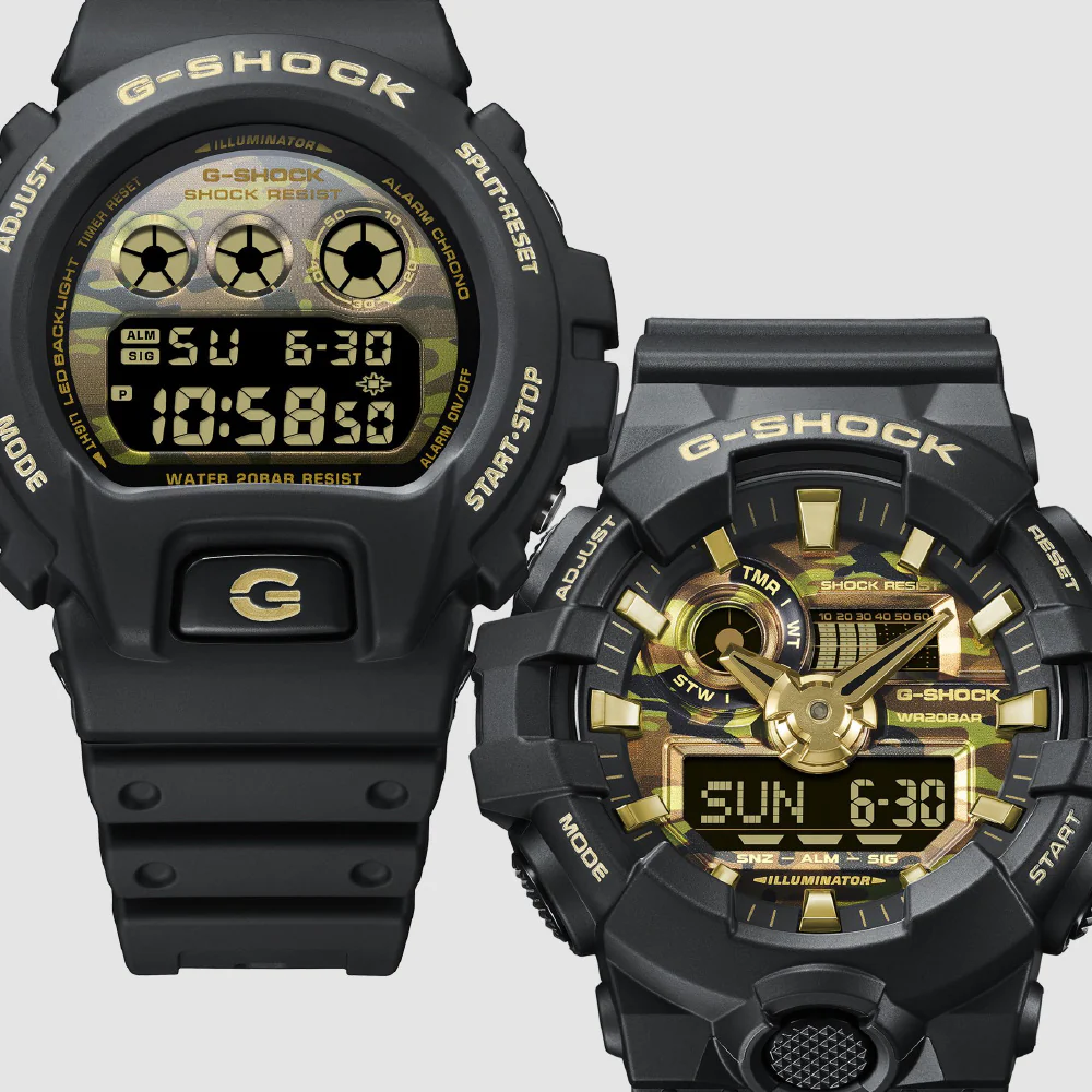 CASIO DW-6900CF-1JF G-SHOCK Camo and Gold Model Durable Shock Resistance Stylish Design Water Resistant - Image 4