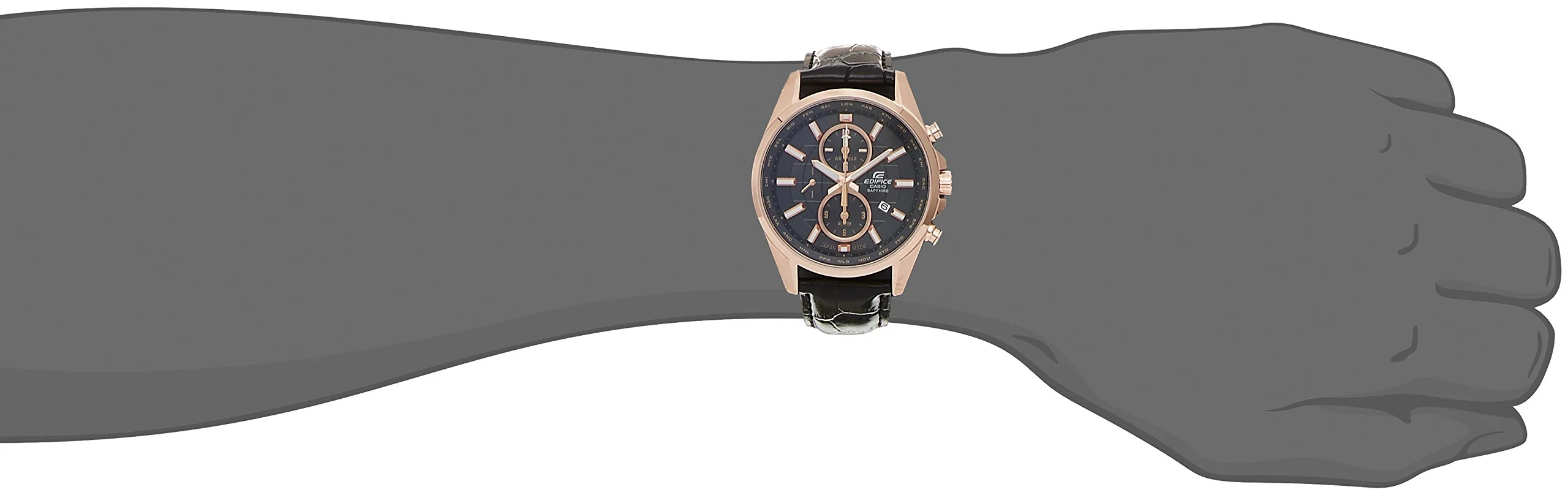 CASIO EDIFICE EFB-302JGL-1AJF Quartz World Time Watch - Image 4