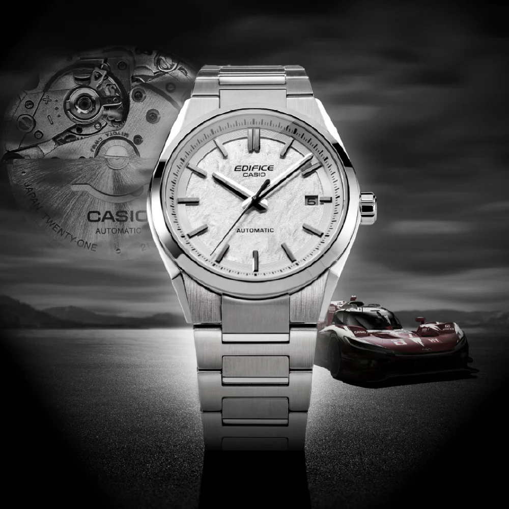 CASIO EFK-110D-7AJF Automatic Hand-Winding White Dial Stainless Steel Case Water Resistant - Image 3