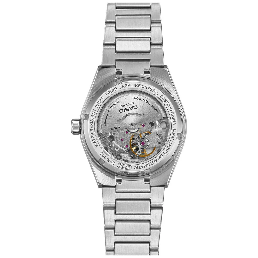 CASIO EFK-110D-7AJF Automatic Hand-Winding White Dial Stainless Steel Case Water Resistant - Image 5