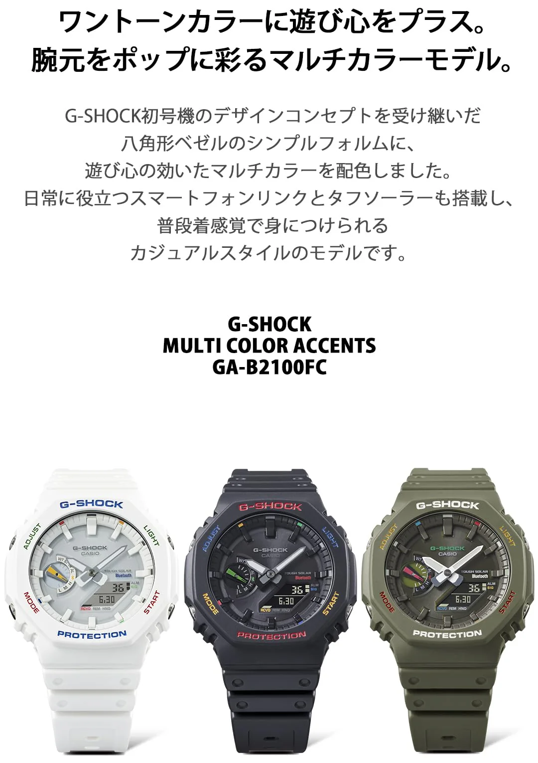 CASIO G-SHOCK GA-B2100FC-3AJF Multi Color Accents Green Watch - Image 4