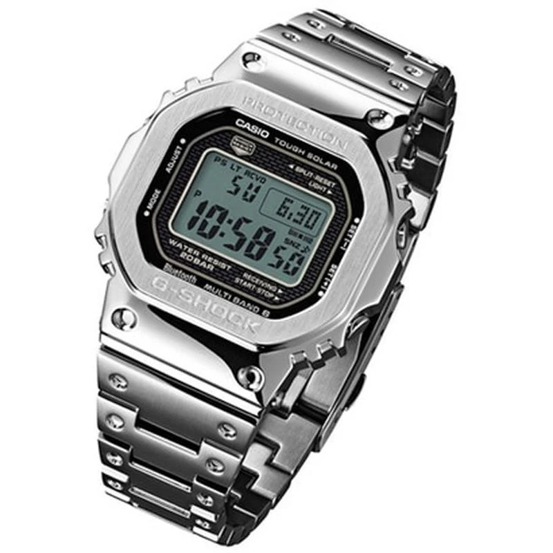 Casio G-SHOCK GMW-B5000 Solar Radio Watch with Bluetooth, Full Metal, All Silver GMW-B5000D-1JF - Image 2