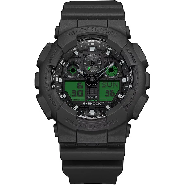 CASIO GA-100BEG-1AJF G-SHOCK Black and Electro Green Shock Resistant LED Backlight Water Resistant Stylish Design - Image 5