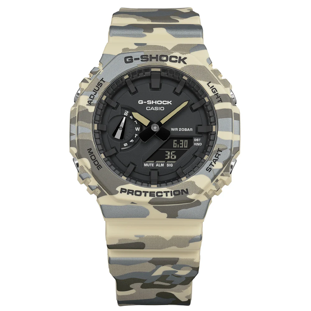 CASIO GA-2100CM-5AJF Stylish Beige Camouflage Design Lightweight Durable Resin Case Water Resistant - Image 2