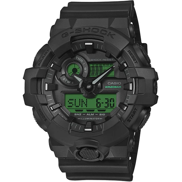 CASIO GA-700BEG-1AJF G-SHOCK Black and Electro Green Shock Resistant LED Light Stopwatch Water Resistant