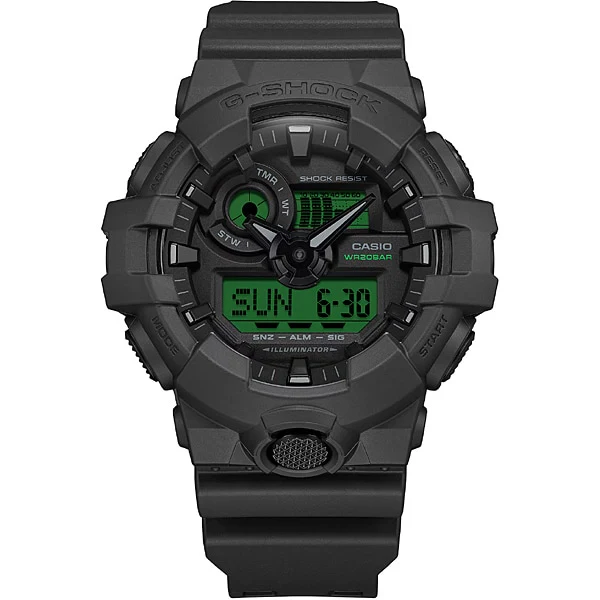 CASIO GA-700BEG-1AJF G-SHOCK Black and Electro Green Shock Resistant LED Light Stopwatch Water Resistant - Image 5