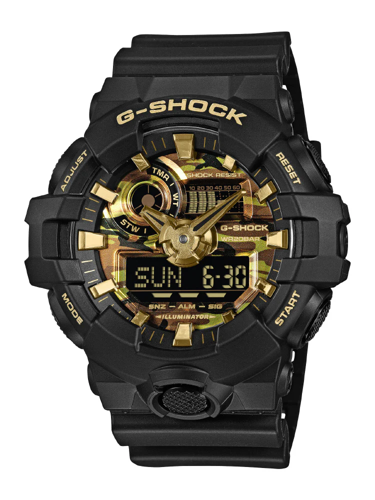 CASIO GA700CF1AJF G-SHOCK Camo and Gold Black Shock Resistant LED Light Water Resistant