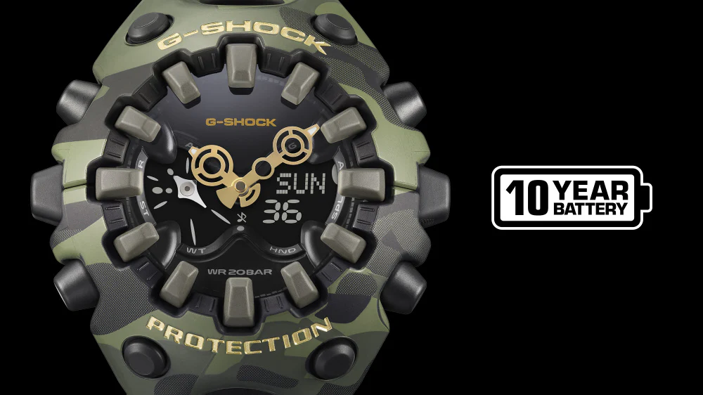CASIO GA-V01CMG-3AJF G-SHOCK Camo and Gold Model Stylish Khaki Design Shock Resistant Water Resistant LED Light - Image 6