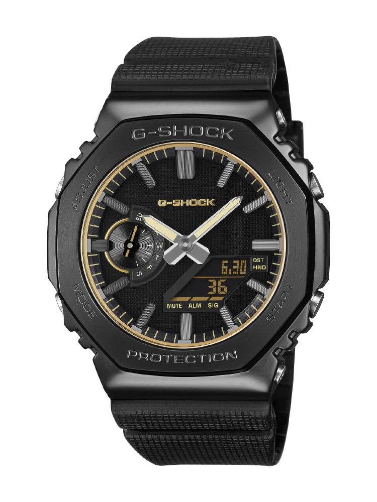 CASIO GM-2100LXB-1A9JF G-SHOCK Luxe Black Metal Bezel Stylish Design Water Resistant Durable Performance