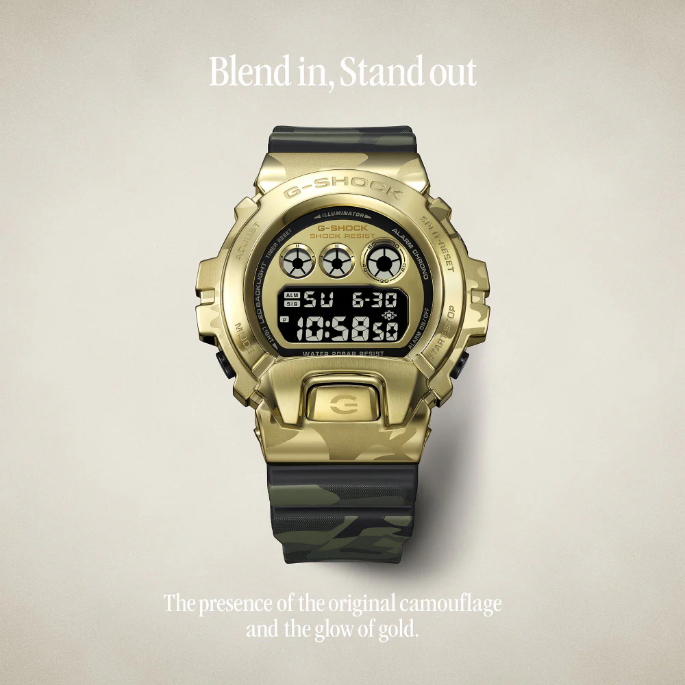 CASIO GM-6900CMG-3JF G-SHOCK Camo and Gold Design Durable Shock Resistant Water Resistant Stylish Everyday Wear - Image 7